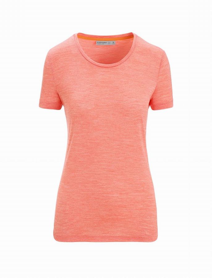 Camiseta Icebreaker Merino Sphere II Corta Sleeve Mujer Naranjas | YNQ9587QY