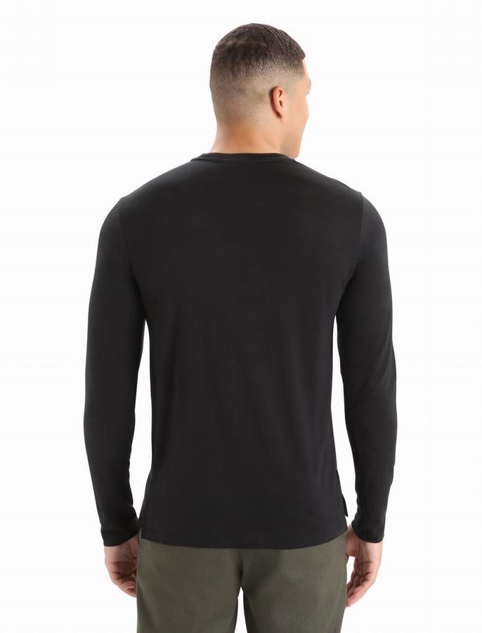 Camiseta Icebreaker Merino Sphere II Long Sleeve Hombre Negros | BBL5747XN