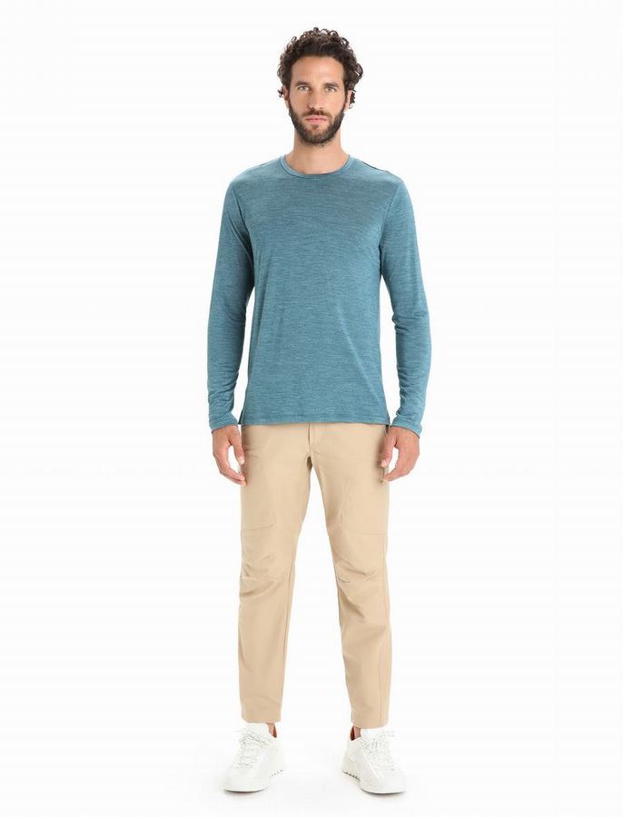 Camiseta Icebreaker Merino Sphere II Long Sleeve Hombre Azules Claro | GFO588EB