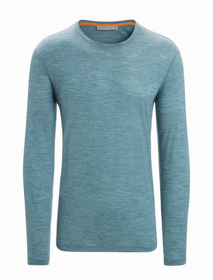 Camiseta Icebreaker Merino Sphere II Long Sleeve Hombre Azules Claro | GFO588EB