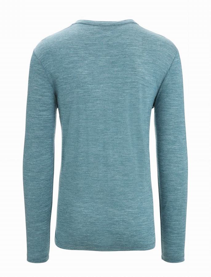 Camiseta Icebreaker Merino Sphere II Long Sleeve Hombre Azules Claro | GFO588EB