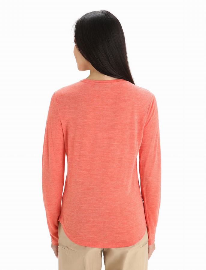 Camiseta Icebreaker Merino Sphere II Long Sleeve Mujer Naranjas | HCG8524RA