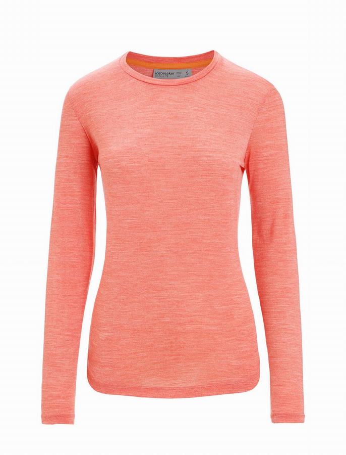 Camiseta Icebreaker Merino Sphere II Long Sleeve Mujer Naranjas | HCG8524RA