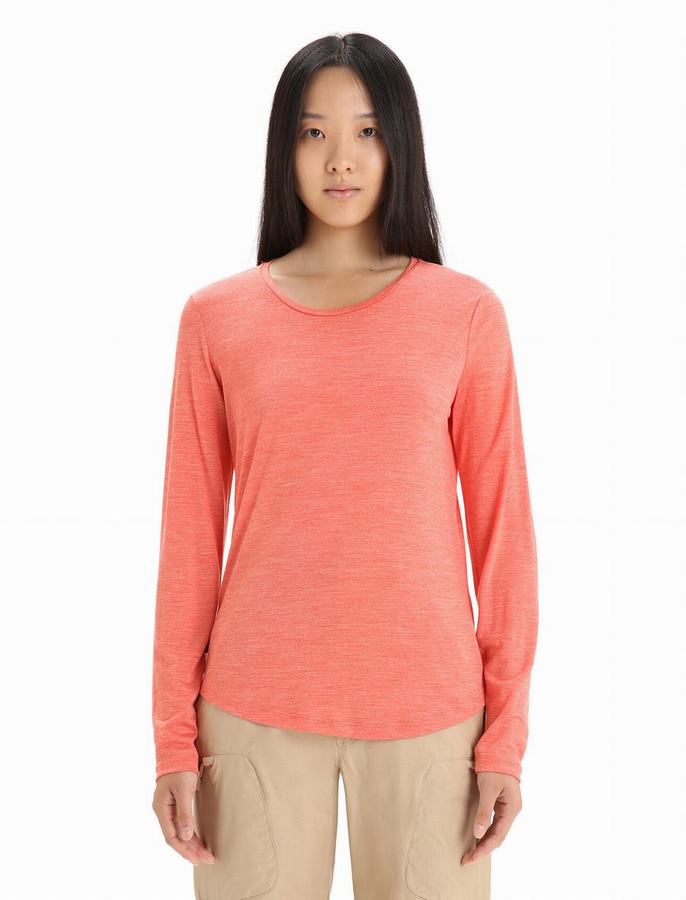 Camiseta Icebreaker Merino Sphere II Long Sleeve Mujer Naranjas | HCG8524RA