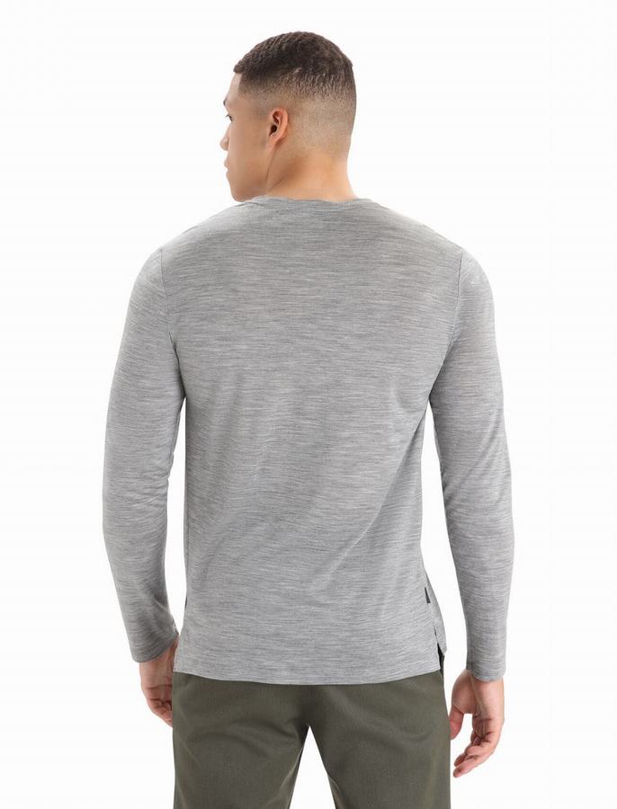 Camiseta Icebreaker Merino Sphere II Long Sleeve Hombre Grises | IIJ1664QK