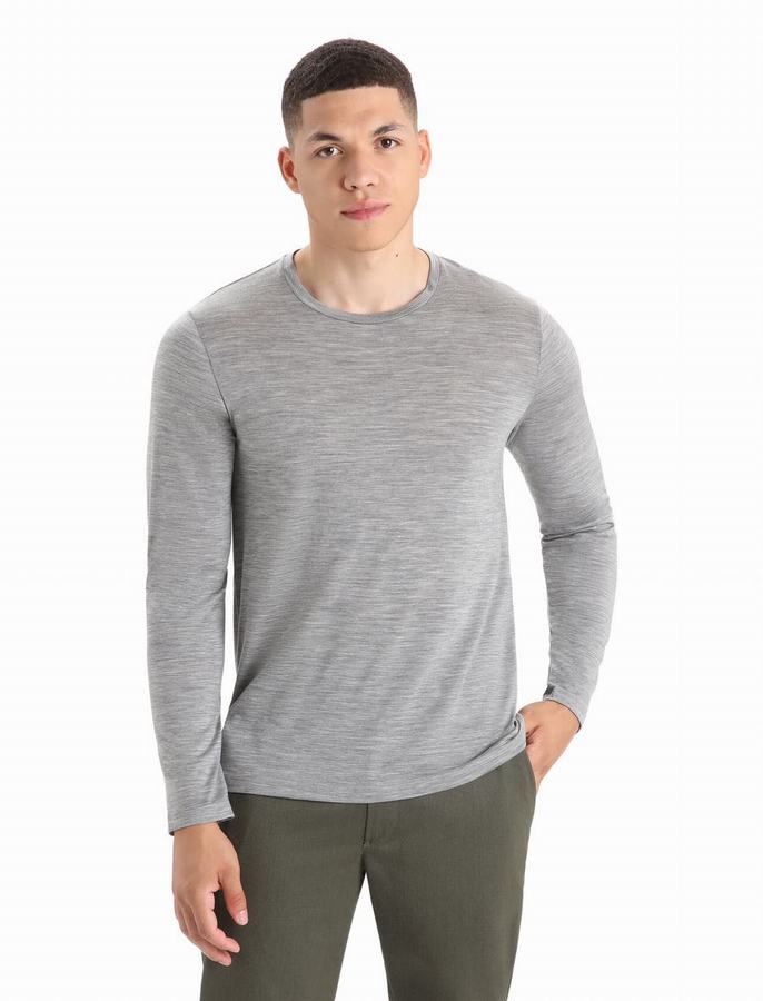 Camiseta Icebreaker Merino Sphere II Long Sleeve Hombre Grises | IIJ1664QK