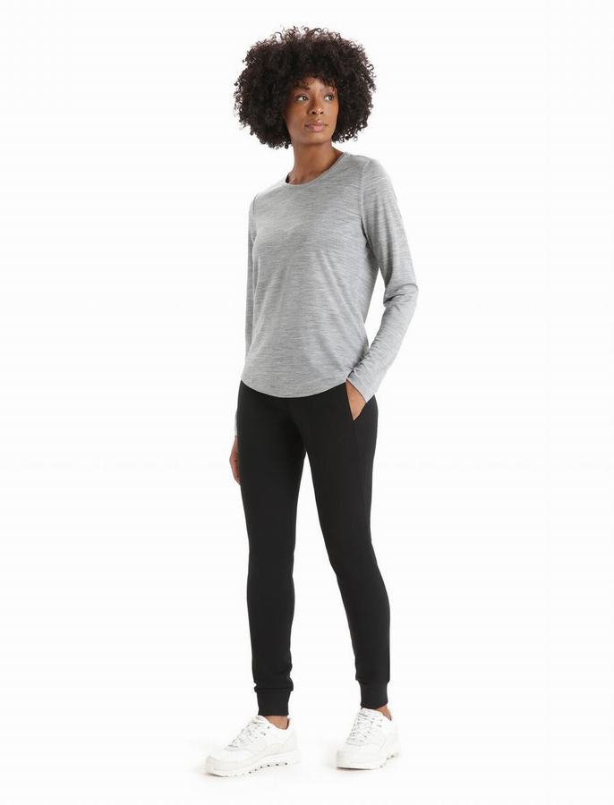 Camiseta Icebreaker Merino Sphere II Long Sleeve Mujer Grises | REH2360QE