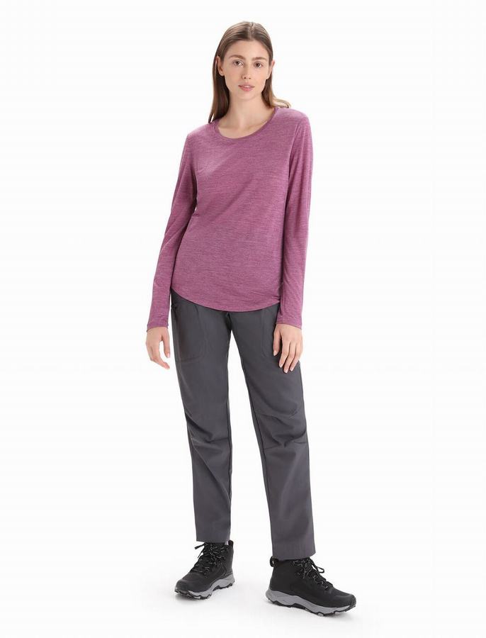 Camiseta Icebreaker Merino Sphere II Long Sleeve Mujer Morados | TXU2850BC