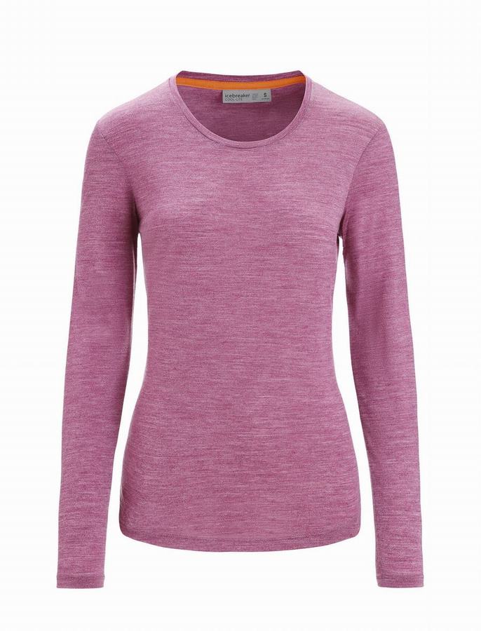 Camiseta Icebreaker Merino Sphere II Long Sleeve Mujer Morados | TXU2850BC