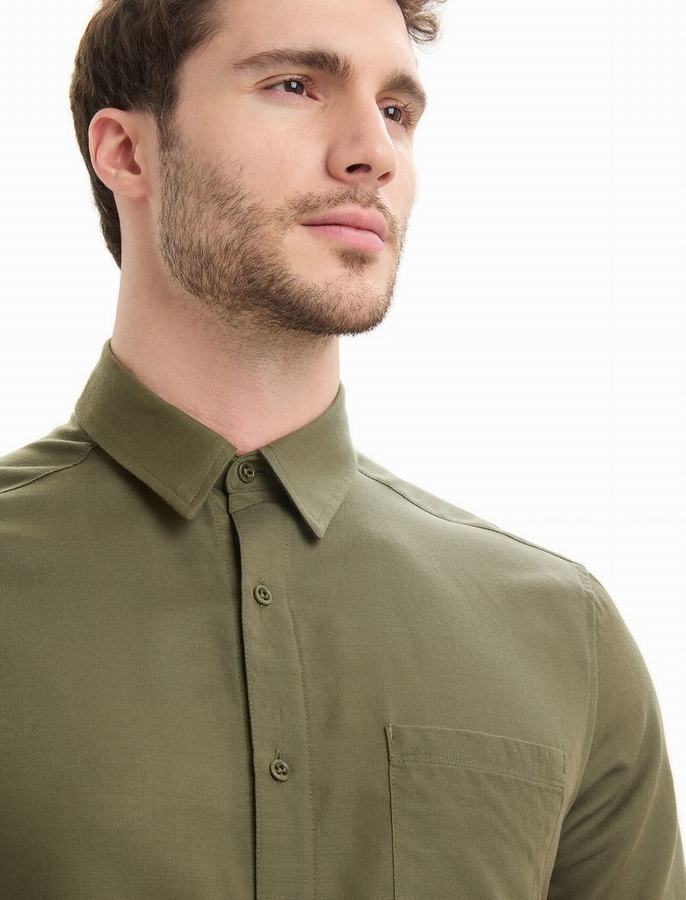 Camiseta Icebreaker Merino Steveston Corta Sleeve Hombre Verde Oliva | EGI5389PB