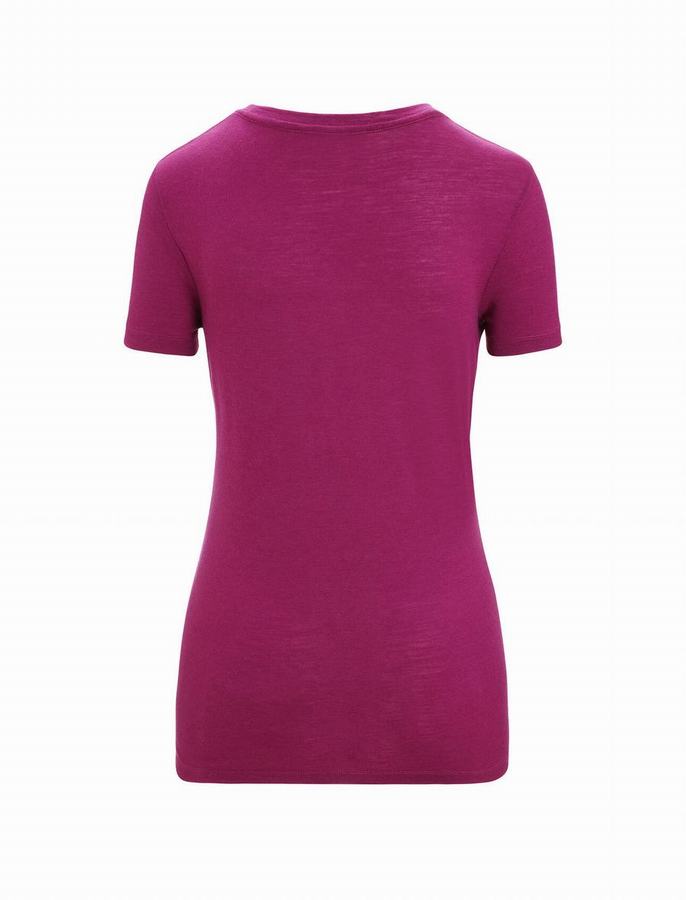 Camiseta Icebreaker Merino Tech Lite II Corta Sleeve Mujer Morados Oscuro | BEW2429VY