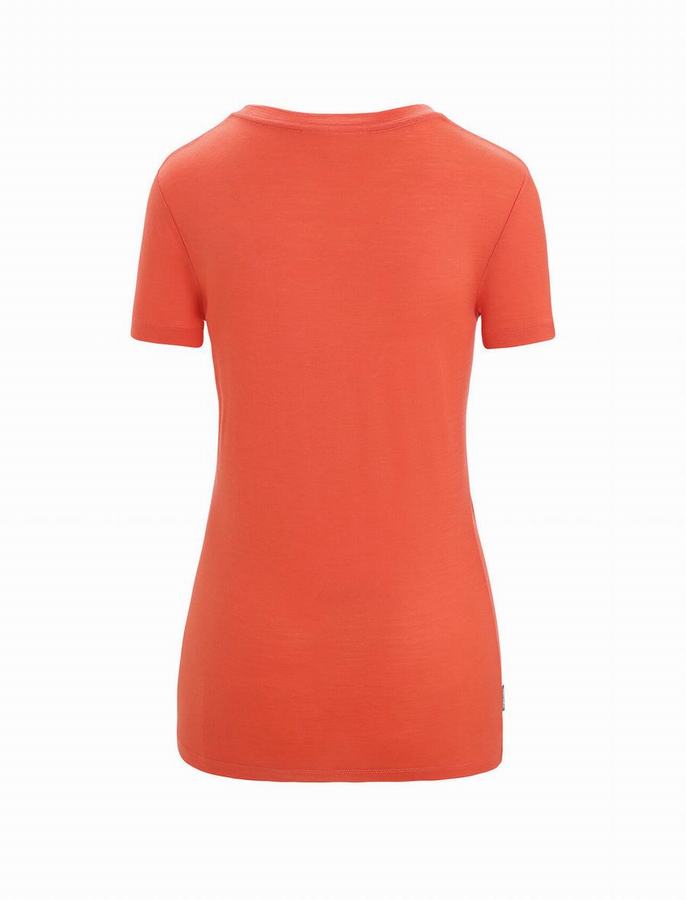 Camiseta Icebreaker Merino Tech Lite II Corta Sleeve Moon Phase Mujer Naranjas | BSA4141SU