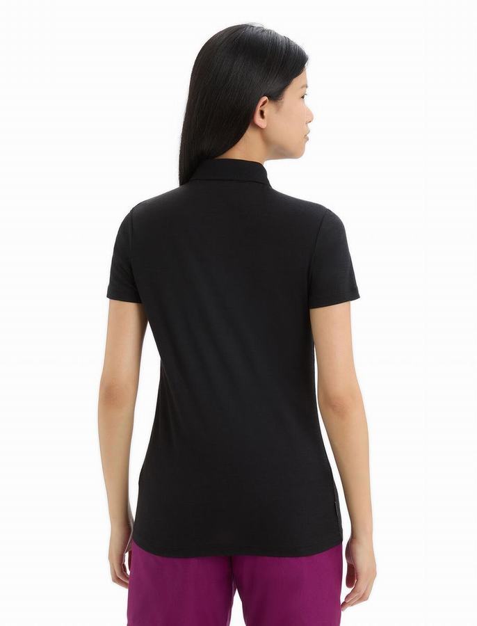 Camiseta Icebreaker Merino Tech Lite II Corta Sleeve Mujer Negros | DEQ3452RA