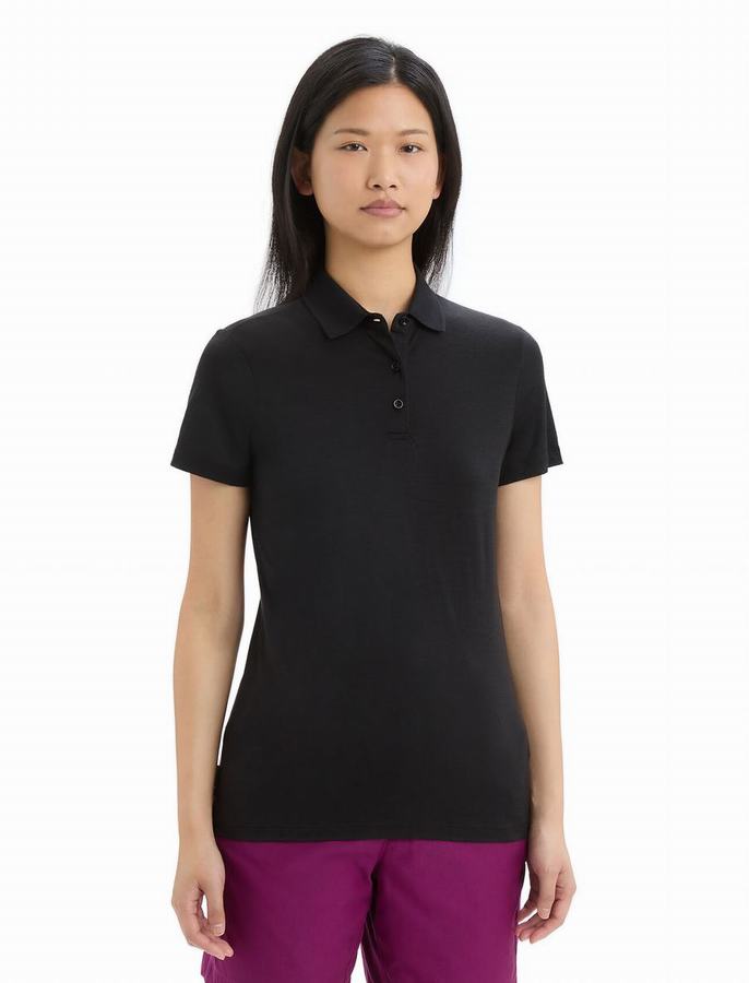 Camiseta Icebreaker Merino Tech Lite II Corta Sleeve Mujer Negros | DEQ3452RA