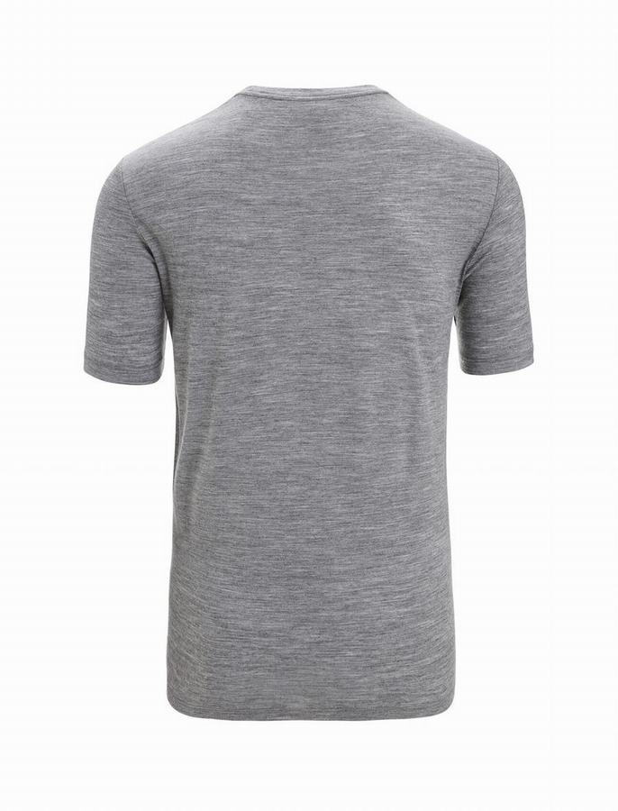 Camiseta Icebreaker Merino Tech Lite II Corta Sleeve Cadence Paths Hombre Grises | EMZ8973RX