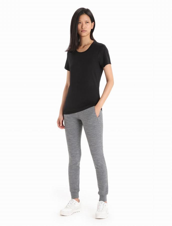 Camiseta Icebreaker Merino Tech Lite II Corta Sleeve Mujer Negros | ENH1357JD