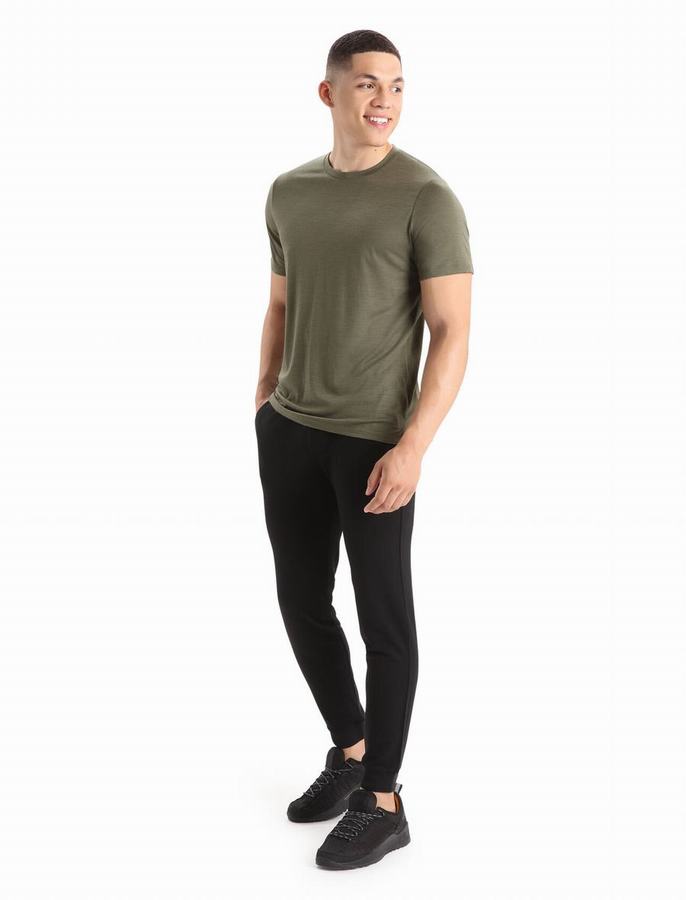 Camiseta Icebreaker Merino Tech Lite II Corta Sleeve Hombre Verde Oliva | MRT9686FN