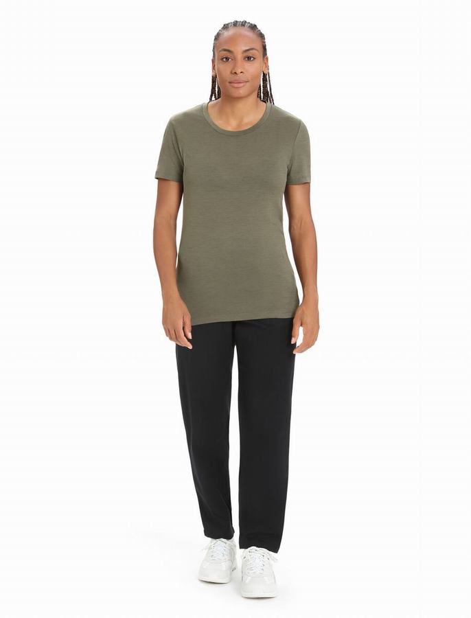 Camiseta Icebreaker Merino Tech Lite II Corta Sleeve Mujer Verde Oliva | ORW4490OT