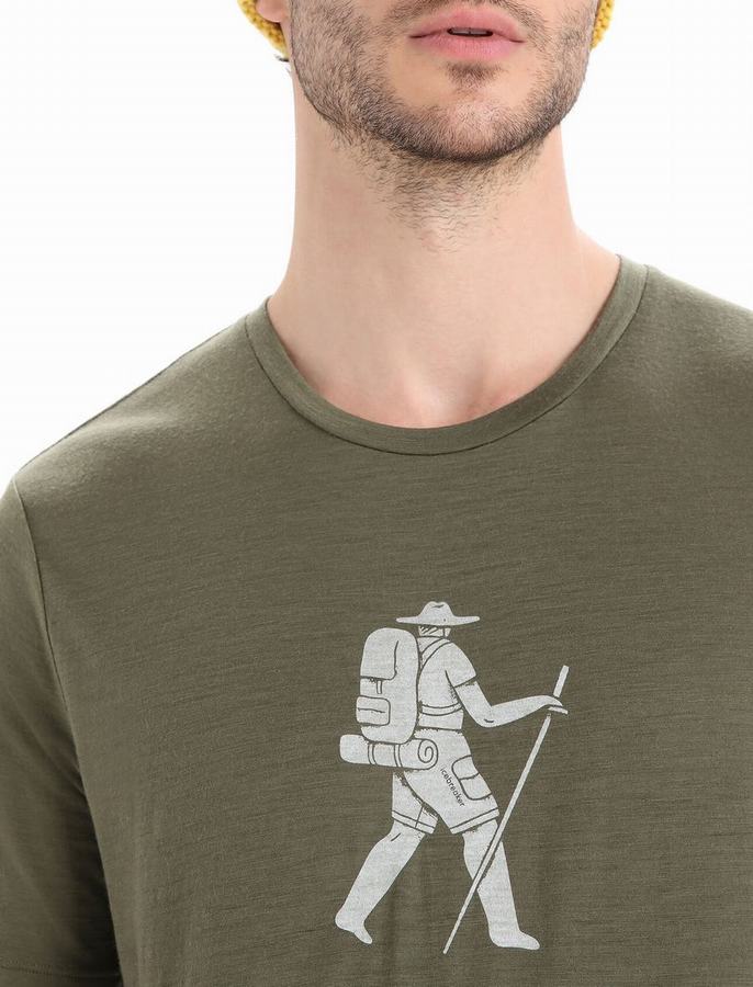 Camiseta Icebreaker Merino Tech Lite II Corta Sleeve Trail Hiker Hombre Verde Oliva | PTW1886UG