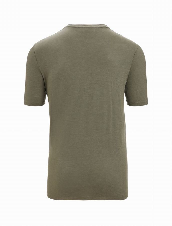 Camiseta Icebreaker Merino Tech Lite II Corta Sleeve Trail Hiker Hombre Verde Oliva | PTW1886UG