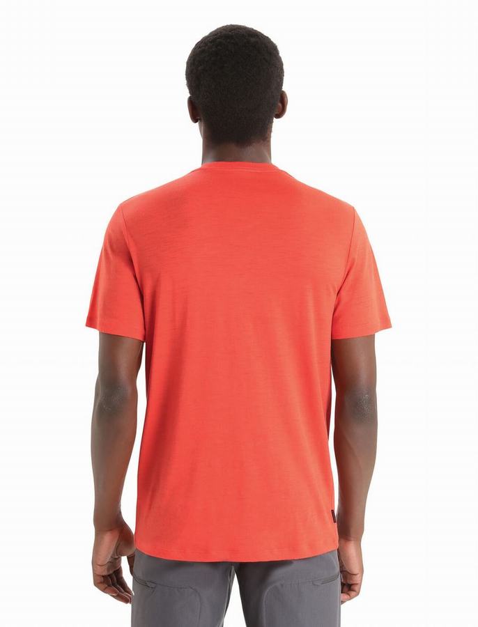 Camiseta Icebreaker Merino Tech Lite II Corta Sleeve Trailhead Hombre Naranjas | PWF2123RP