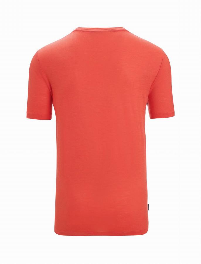 Camiseta Icebreaker Merino Tech Lite II Corta Sleeve Trailhead Hombre Naranjas | PWF2123RP