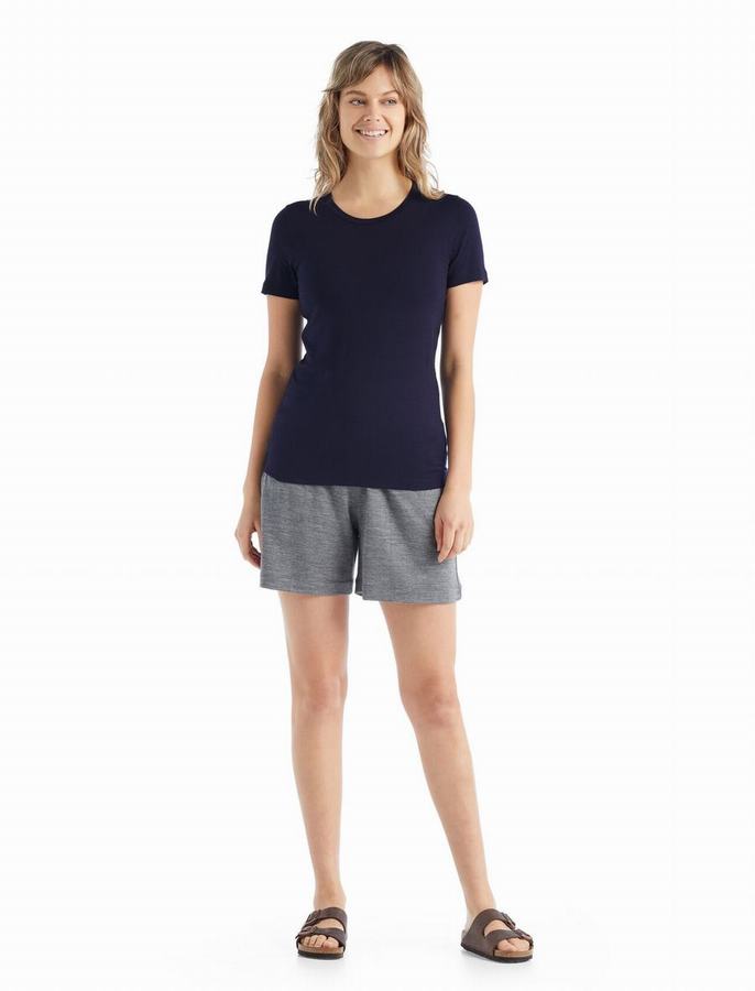 Camiseta Icebreaker Merino Tech Lite II Corta Sleeve Mujer Azul Marino | TSF8850BH