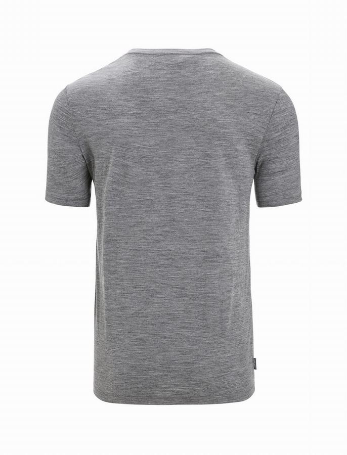 Camiseta Icebreaker Merino Tech Lite II Corta Sleeve Nature Sprint Hombre Grises | ULO5550PI