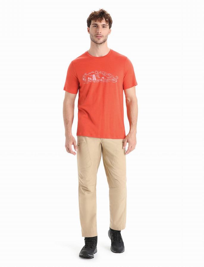 Camiseta Icebreaker Merino Tech Lite II Corta Sleeve Nature Sprint Hombre Naranjas | VUB2291UO