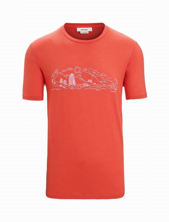 Camiseta Icebreaker Merino Tech Lite II Corta Sleeve Nature Sprint Hombre Naranjas | VUB2291UO