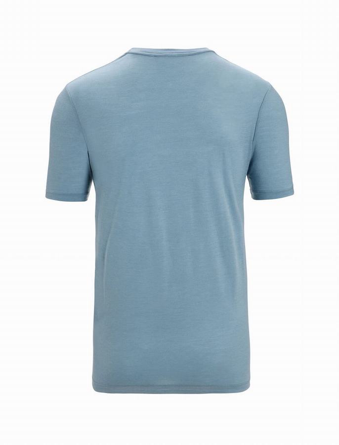 Camiseta Icebreaker Merino Tech Lite II Corta Sleeve Hombre Azules | XWW1867UJ