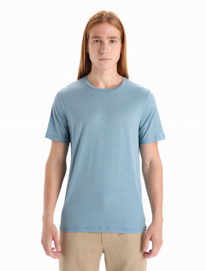 Camiseta Icebreaker Merino Tech Lite II Corta Sleeve Hombre Azules | XWW1867UJ