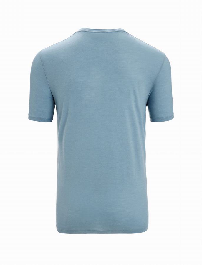 Camiseta Icebreaker Merino Tech Lite II Corta Sleeve Polar Paddle Hombre Azules | YOS9462YN