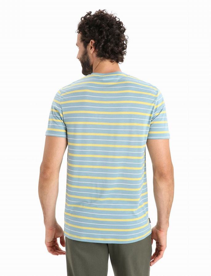 Camiseta Icebreaker Merino Wave Corta Sleeve Stripe Hombre Multicolor | IPX9734JE