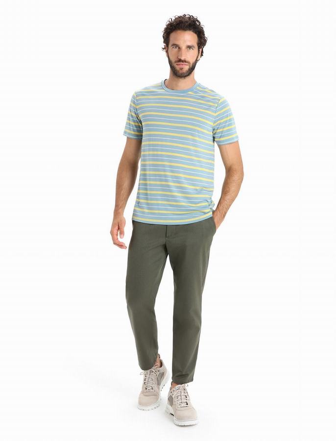 Camiseta Icebreaker Merino Wave Corta Sleeve Stripe Hombre Multicolor | IPX9734JE