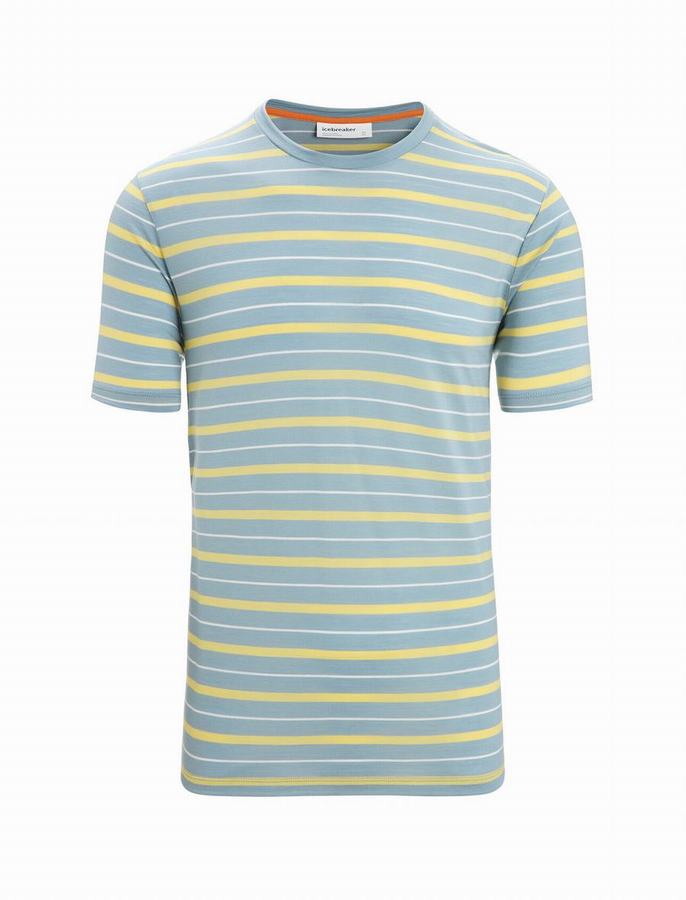 Camiseta Icebreaker Merino Wave Corta Sleeve Stripe Hombre Multicolor | IPX9734JE