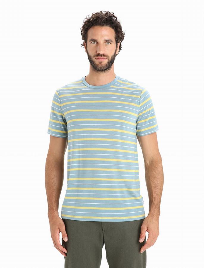 Camiseta Icebreaker Merino Wave Corta Sleeve Stripe Hombre Multicolor | IPX9734JE