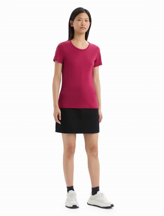 Camiseta Icebreaker Tencel™ Algodon Corta Sleeve Mujer Rosas | ZUU6711CO