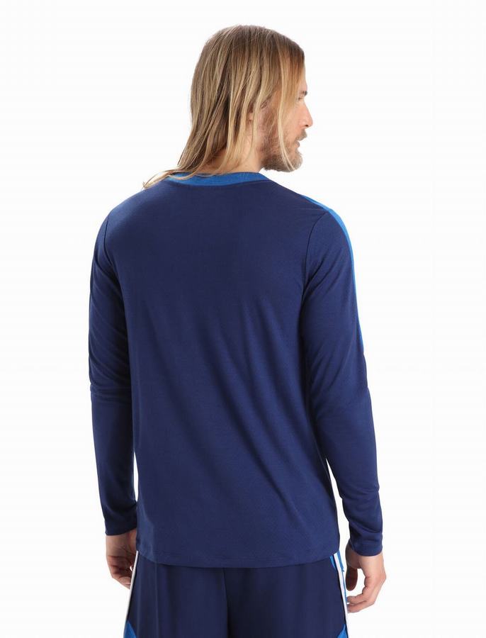 Camiseta Icebreaker ZoneKnit™ Merino Long Sleeve Hombre Azul Marino Oscuro | KMY8821JY