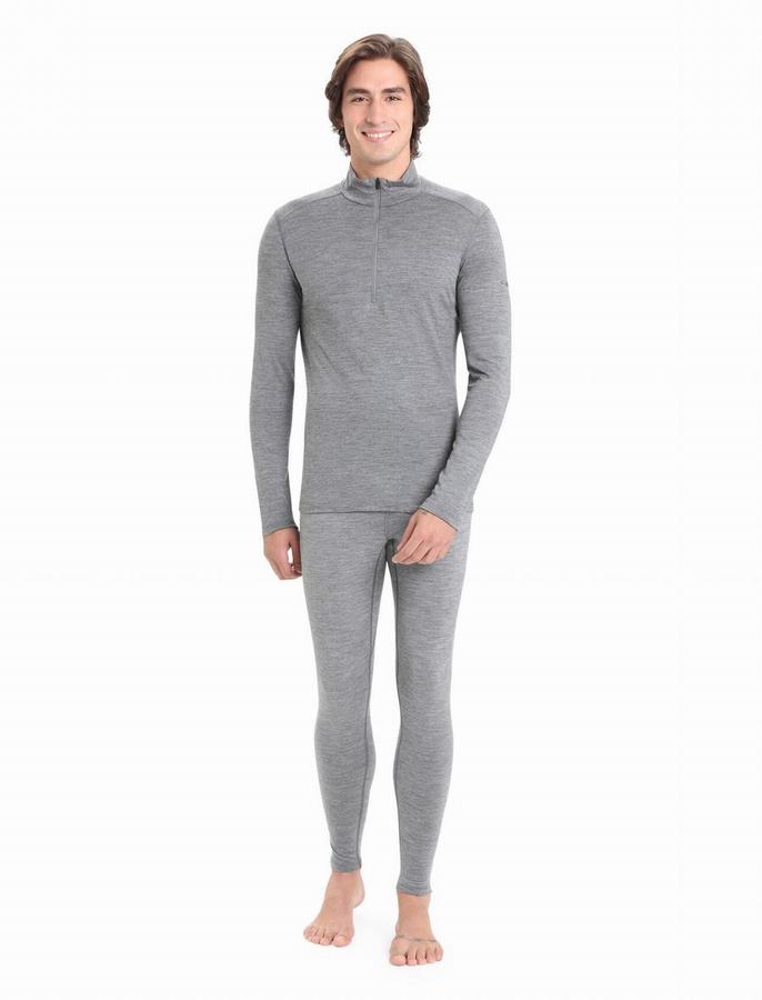 Capas Base Icebreaker Merino 200 Oasis Long Sleeve Half Zip Termica Hombre Grises | NZQ3088FW