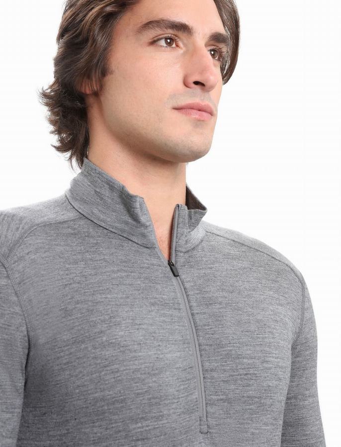 Capas Base Icebreaker Merino 200 Oasis Long Sleeve Half Zip Termica Hombre Grises | NZQ3088FW