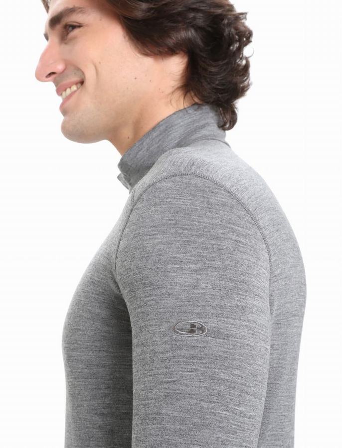 Capas Base Icebreaker Merino 200 Oasis Long Sleeve Half Zip Termica Hombre Grises | NZQ3088FW