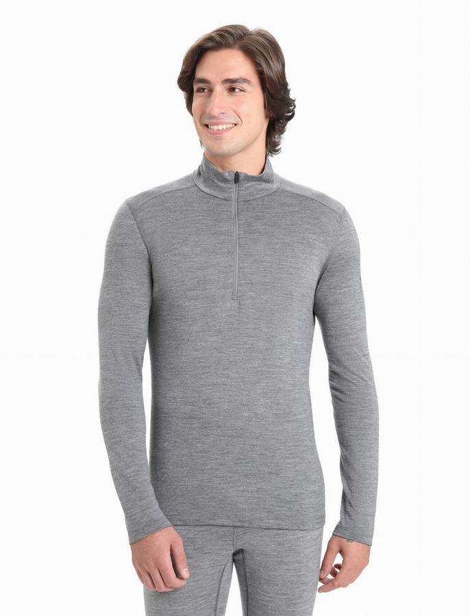 Capas Base Icebreaker Merino 200 Oasis Long Sleeve Half Zip Termica Hombre Grises | NZQ3088FW