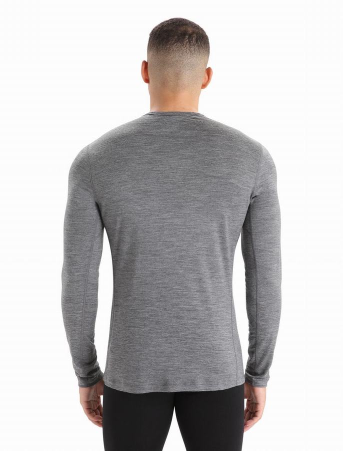 Capas Base Icebreaker Merino 200 Oasis Long Sleeve Crewe Termica Hombre Grises | VIG955ZR