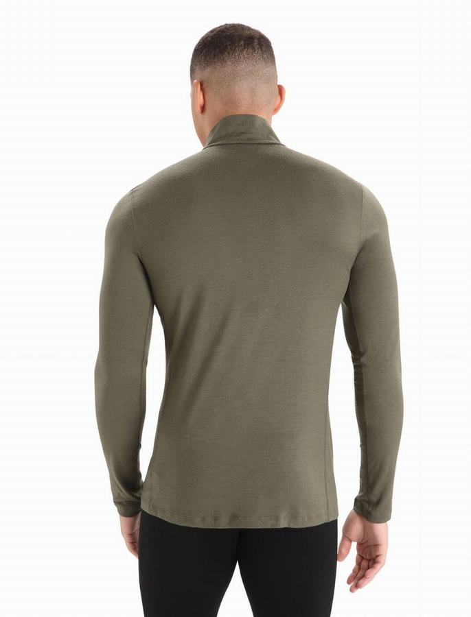 Capas Base Icebreaker Merino 200 Oasis Long Sleeve Half Zip Termica Hombre Verde Oliva | VUB8550LR