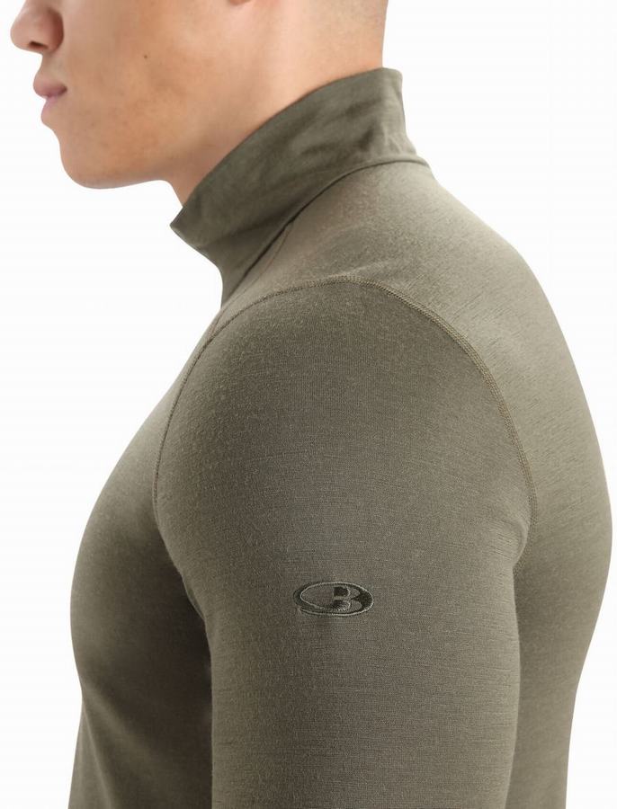 Capas Base Icebreaker Merino 200 Oasis Long Sleeve Half Zip Termica Hombre Verde Oliva | VUB8550LR