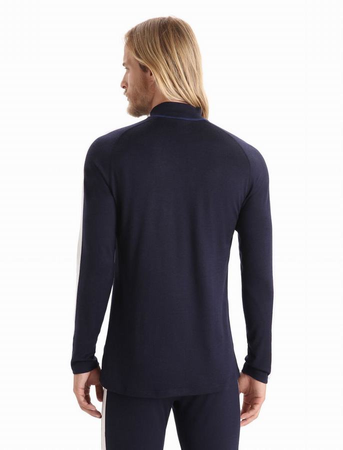 Capas Base Icebreaker Merino 200 Sonebula Long Sleeve High Neck Termica Hombre Azul Marino | QUZ3675YK