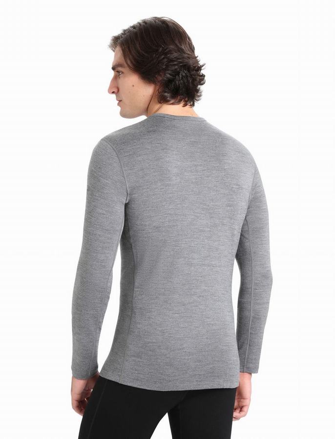 Capas Base Icebreaker Merino 260 Tech Long Sleeve Crewe Termica Hombre Grises | INB3471RJ