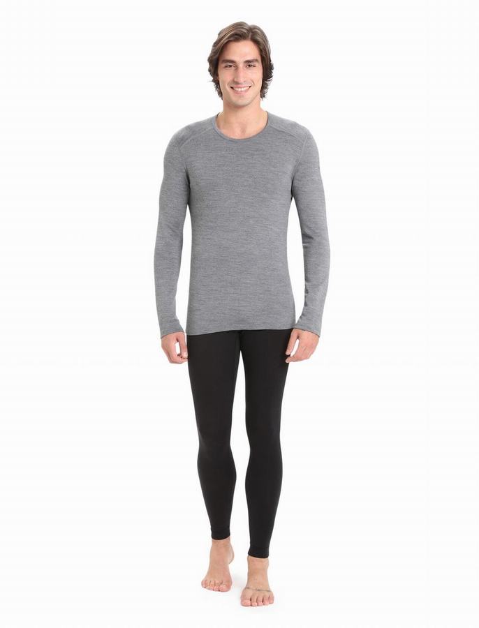 Capas Base Icebreaker Merino 260 Tech Long Sleeve Crewe Termica Hombre Grises | INB3471RJ