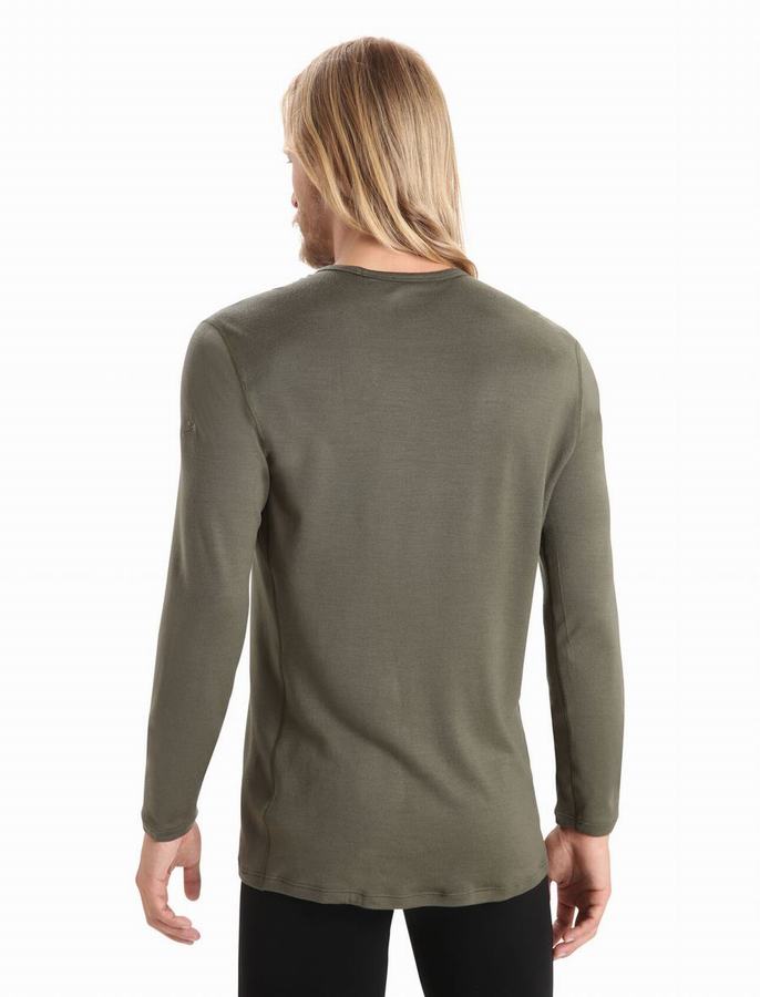 Capas Base Icebreaker Merino 260 Tech Long Sleeve Crewe Termica Hombre Verde Oliva | MQZ1213XW